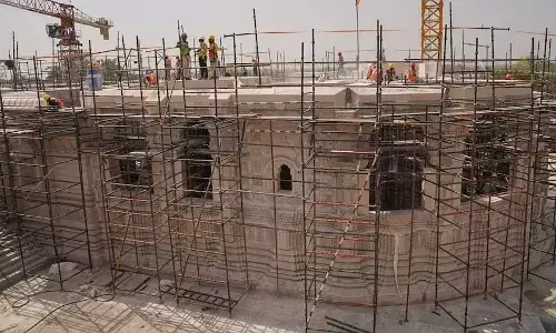 Ram Temple: अयोध्या राम मंदिर के भूतल का काम अंतिम चरण में पहुंचा।