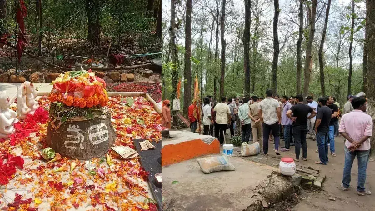 देहरादून: लच्छीवाला वन रेंज में बना शिव मंदिर तोड़ा गया, भारी भीड़ पहुंची; हंगामा हो गया