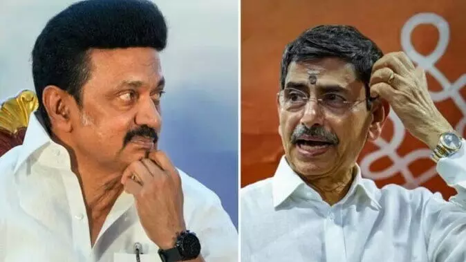 Tamil Nadu: राज्यपाल के फैसले पर भड़की डीएमके, जगह-जगह लगाए कानूनी केस झेल रहे केंद्रीय मंत्रियों के पोस्टर Tamil Nadu: राज्यपाल के फैसले पर भड़की डीएमके, जगह-जगह लगाए कानूनी केस झेल रहे केंद्रीय मंत्रियों के पोस्टर