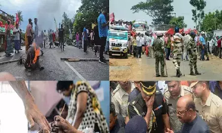 वेस्ट बंगाल पंचायत चुनाव वोटिंग जारी, बीजेपी प्रत्याशी का आरोप- टीएमसी के गुंडों ने मुझ पर बम फेंके वेस्ट बंगाल पंचायत चुनाव वोटिंग जारी, बीजेपी प्रत्याशी का आरोप- टीएमसी के गुंडों ने मुझ पर बम फेंके