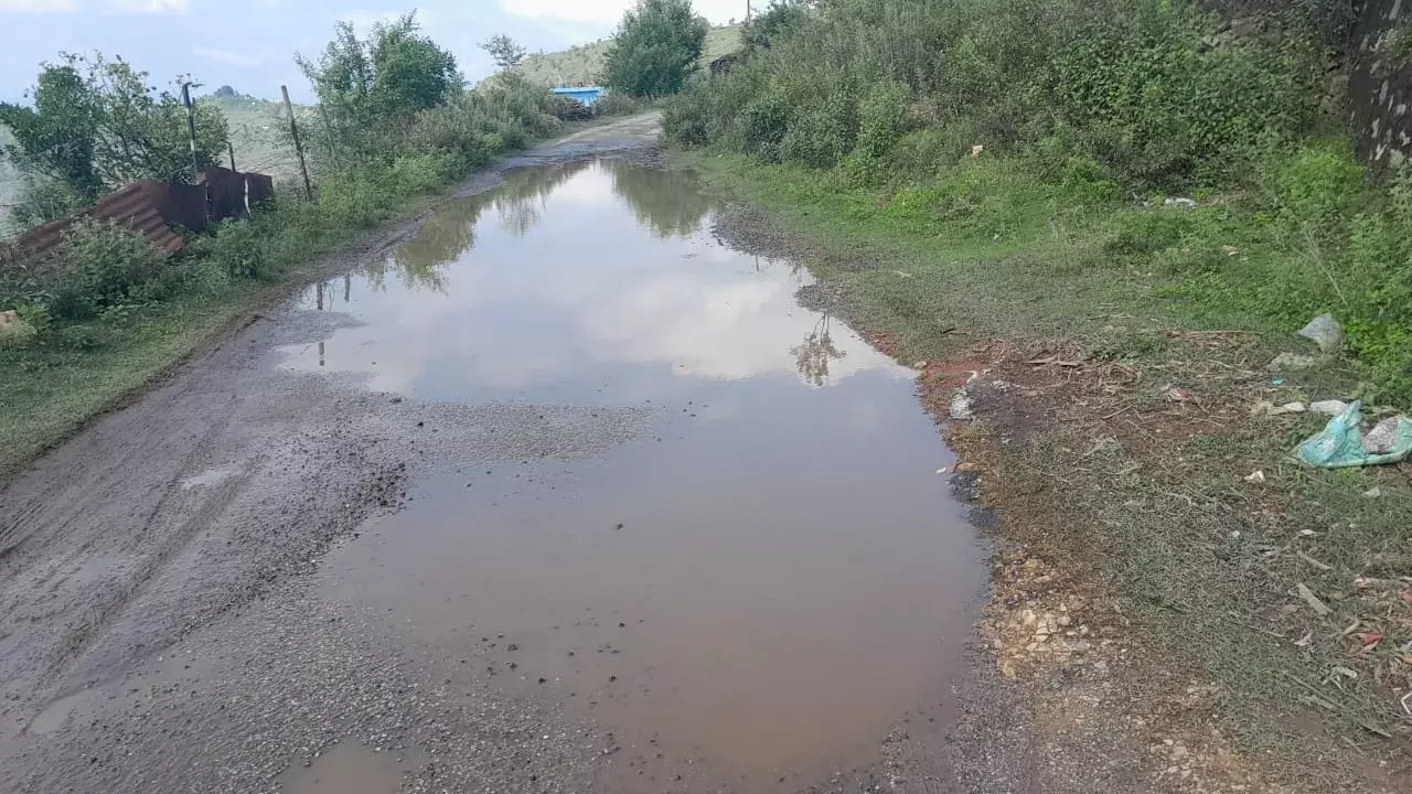 उत्तराखण्ड _सडकें बनी तालाब, चलना हुआ मुस्किल