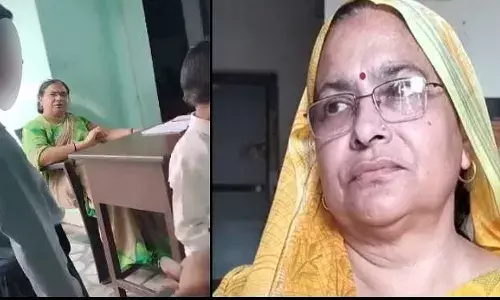 छात्र की पिटाई का मामला: शिक्षक के खिलाफ केस, महिला बोली- वीडियो से छेड़छाड़, विधायक पहुंचे गांव