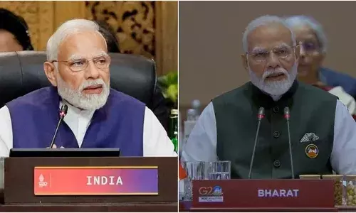 India vs Bharat: तो क्या सच में बदलेगा नाम! पीएम मोदी की टेबल पर इंडिया की जगह दिखा भारत India vs Bharat: तो क्या सच में बदलेगा नाम! पीएम मोदी की टेबल पर इंडिया की जगह दिखा भारत