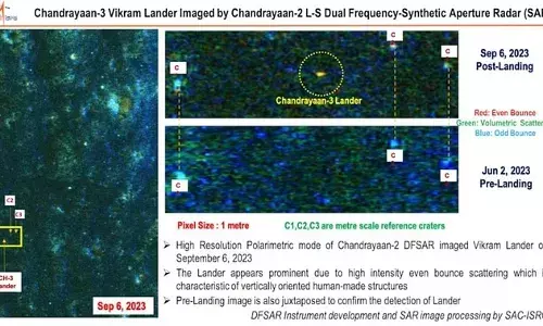 चंद्रयान-3: इसरो ने जारी की विक्रम लैंडर की ताजा तस्वीरें, चंद्रयान-2 ऑर्बिटर का किया गया इस्तेमाल चंद्रयान-3: इसरो ने जारी की विक्रम लैंडर की ताजा तस्वीरें, चंद्रयान-2 ऑर्बिटर का किया गया इस्तेमाल