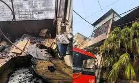 बर्तन बनाने वाली फैक्टरी में लगी भीषण आग, पांच मजदूर फंसे, दमकल कर्मियों ने जान पर खेलकर बाहर निकाला बर्तन बनाने वाली फैक्टरी में लगी भीषण आग, पांच मजदूर फंसे, दमकल कर्मियों ने जान पर खेलकर बाहर निकाला