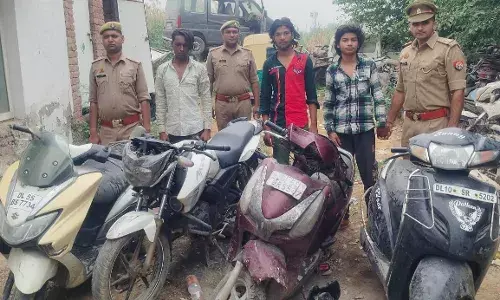 पुलिस ने तीन वाहन चोर गिरफ्तार किए, चार दो पहिया वाहन बरामद