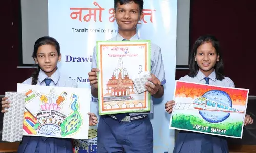 एनसीआरटीसी की माई नमो भारत - माई प्राइड- ड्राइंग प्रगियोगिता में स्कूली छात्रों ने दिखाई प्रतिभा