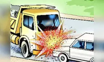 नेशनल हाईवे पर ट्रक और जुगाड़ की भंयकर टक्कर, मां बेटी और  भांजी की मौत