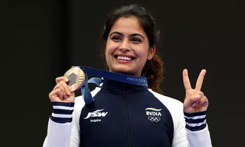 पेरिस ओलंपिक: निशानेबाजी में मनु भाकर हैट्रिक लगाने से चूकीं, 25 मीटर पिस्टल में चौथे स्थान पर आईं पेरिस ओलंपिक: निशानेबाजी में मनु भाकर हैट्रिक लगाने से चूकीं, 25 मीटर पिस्टल में चौथे स्थान पर आईं
