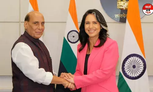 राजनाथ सिंह ने तुलसी गबार्ड से की अमेरिका में सक्रिय खालिस्तानी सिख फॉर जस्टिसपर चर्चा, जानें कौन है तुलसी राजनाथ सिंह ने तुलसी गबार्ड से की अमेरिका में सक्रिय खालिस्तानी सिख फॉर जस्टिसपर चर्चा, जानें कौन है तुलसी