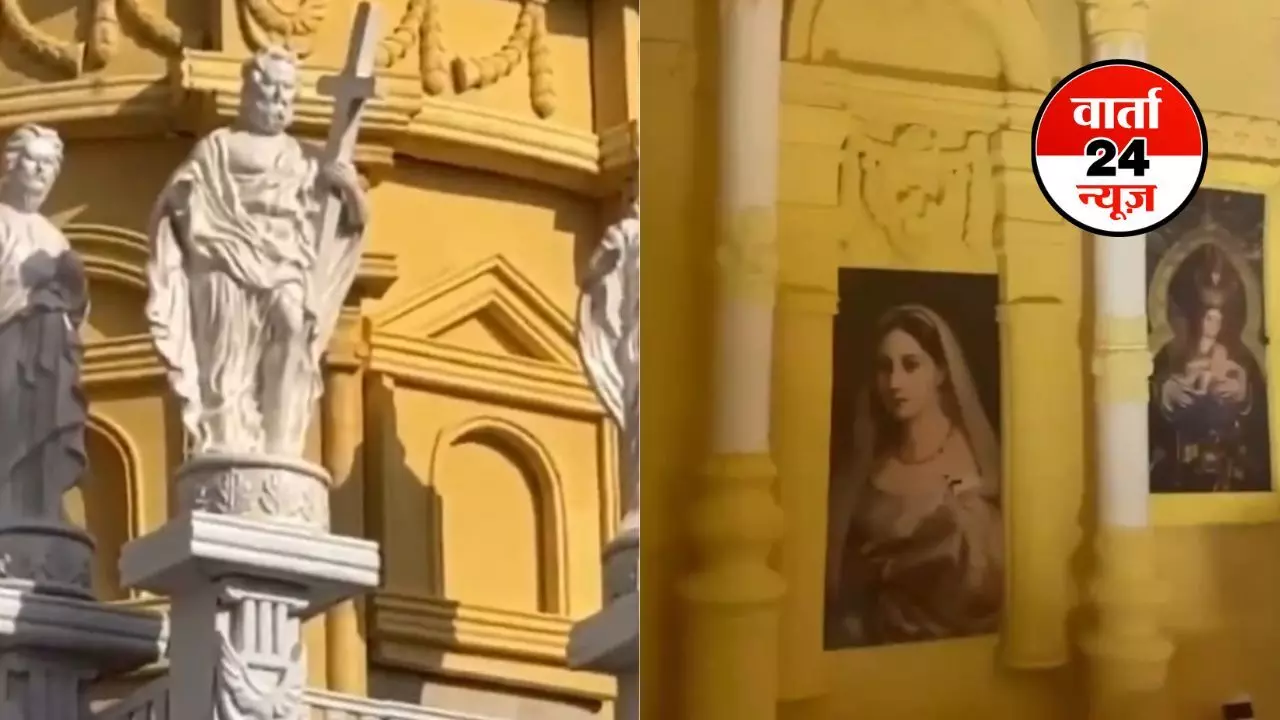 दुर्गा पूजा पंडाल को दिया वेटिकन सिटी का रूप! पंडाल में दिखी ईसाई धर्म की झलकियां, VHP ने किया बवाल