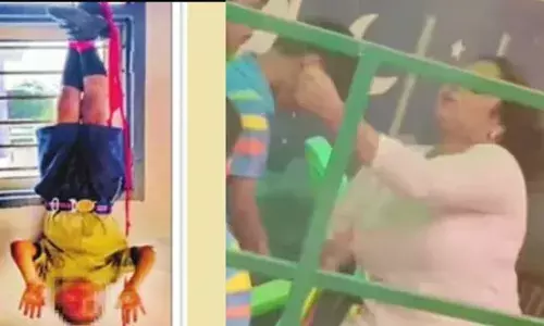 Shame Shame Teacher: होमवर्क नहीं करने पर 7 साल के बच्चे को उल्टा लटका कर पीटा, पूरी कहानी जानकर दांतों तले दबा लेंगे उंगली Shame Shame Teacher: होमवर्क नहीं करने पर 7 साल के बच्चे को उल्टा लटका कर पीटा, पूरी कहानी जानकर दांतों तले दबा लेंगे उंगली