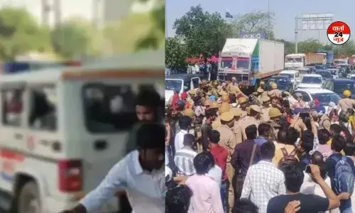 नोएडा में कर्मचारियों का उग्र प्रदर्शन! पुलिस वैन तोड़ी, आग लगाई, जानें क्या है मांग